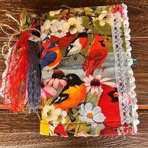 Bird Themed Junk Journal 3 Signatures Softcover Decorated Floral Colorful